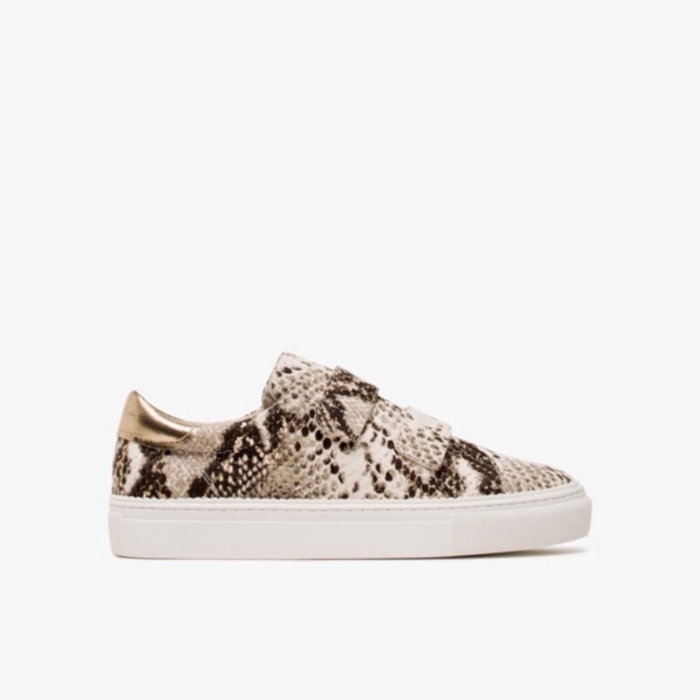 Massimo Dutti Animal Print Leather Velcro Sneakers | Snakeskin Platform Shoes